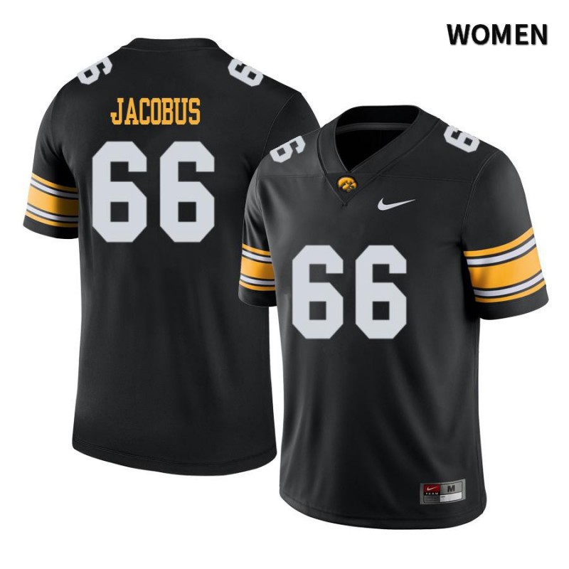 Women's Iowa Hawkeyes NCAA #66 Dalles Jacobus Black Authentic Nike Alumni Stitched College Football Jersey CO34P66QU